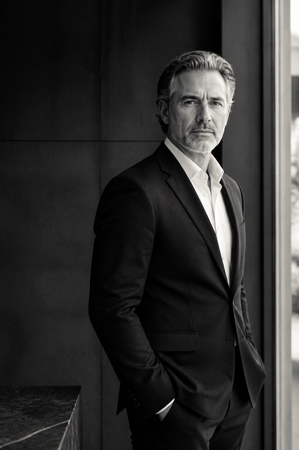 Illustrative attorney portrait for the proposed Spivak | Diez website design