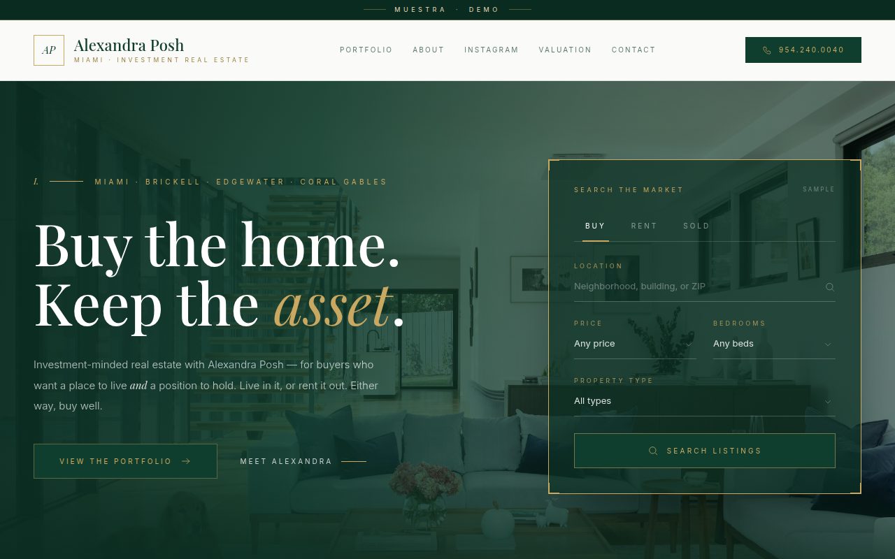Alexandra Posh — personalized website demo preview