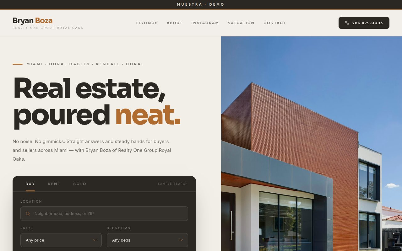 Bryan Boza — personalized website demo preview