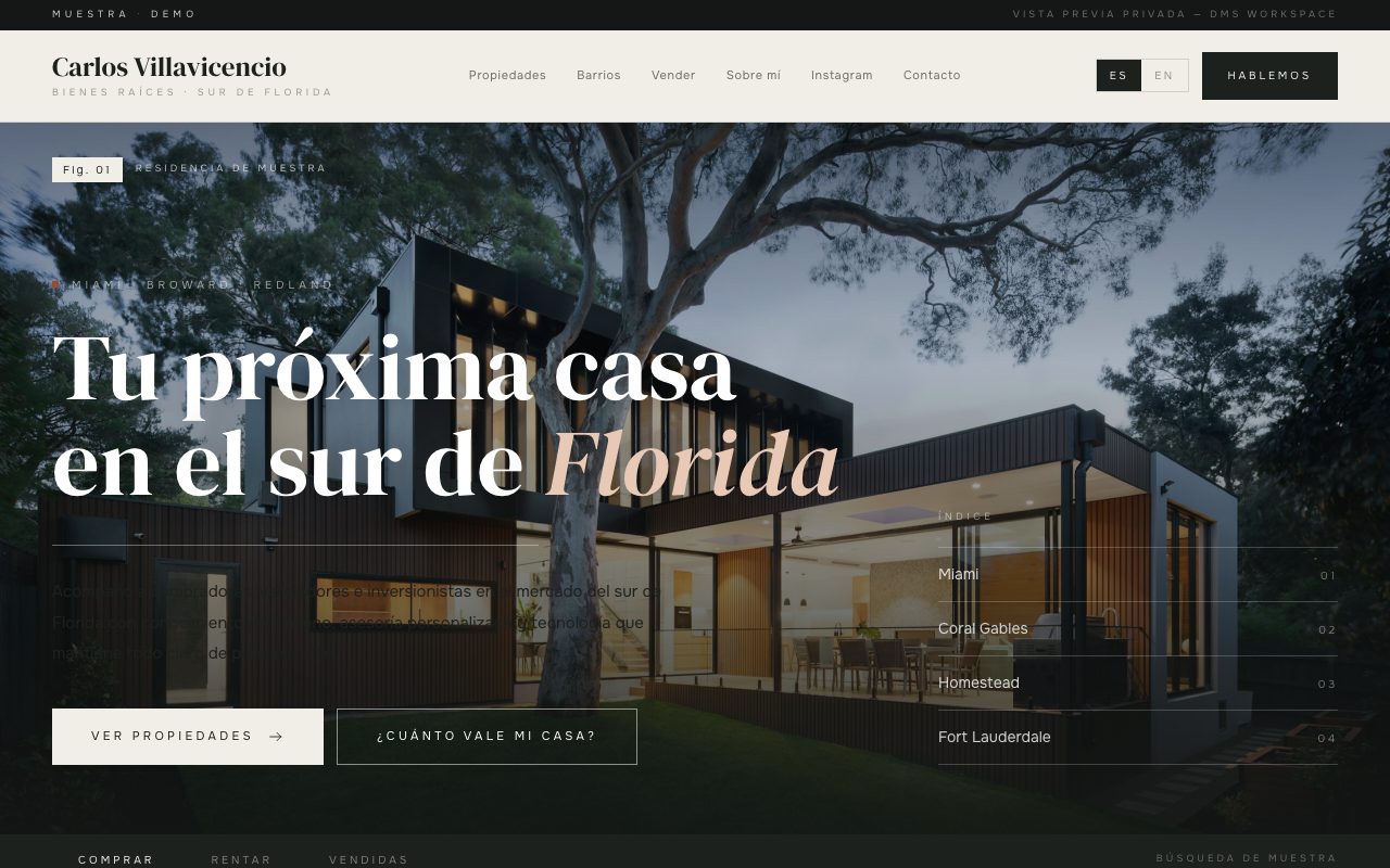 Carlos Villavicencio — personalized website demo preview