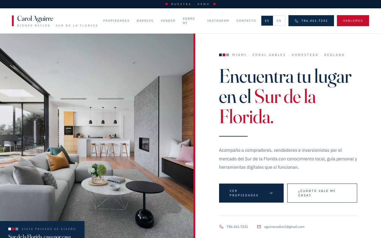 Carol Aguirre — personalized website demo preview