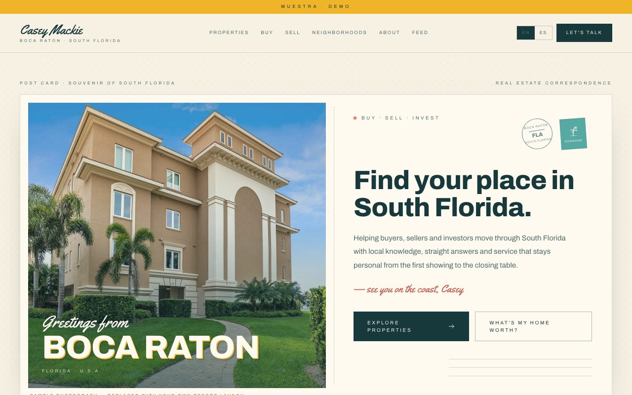 Casey Mackie — personalized website demo preview