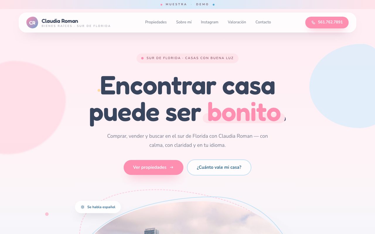 Claudia Roman — personalized website demo preview