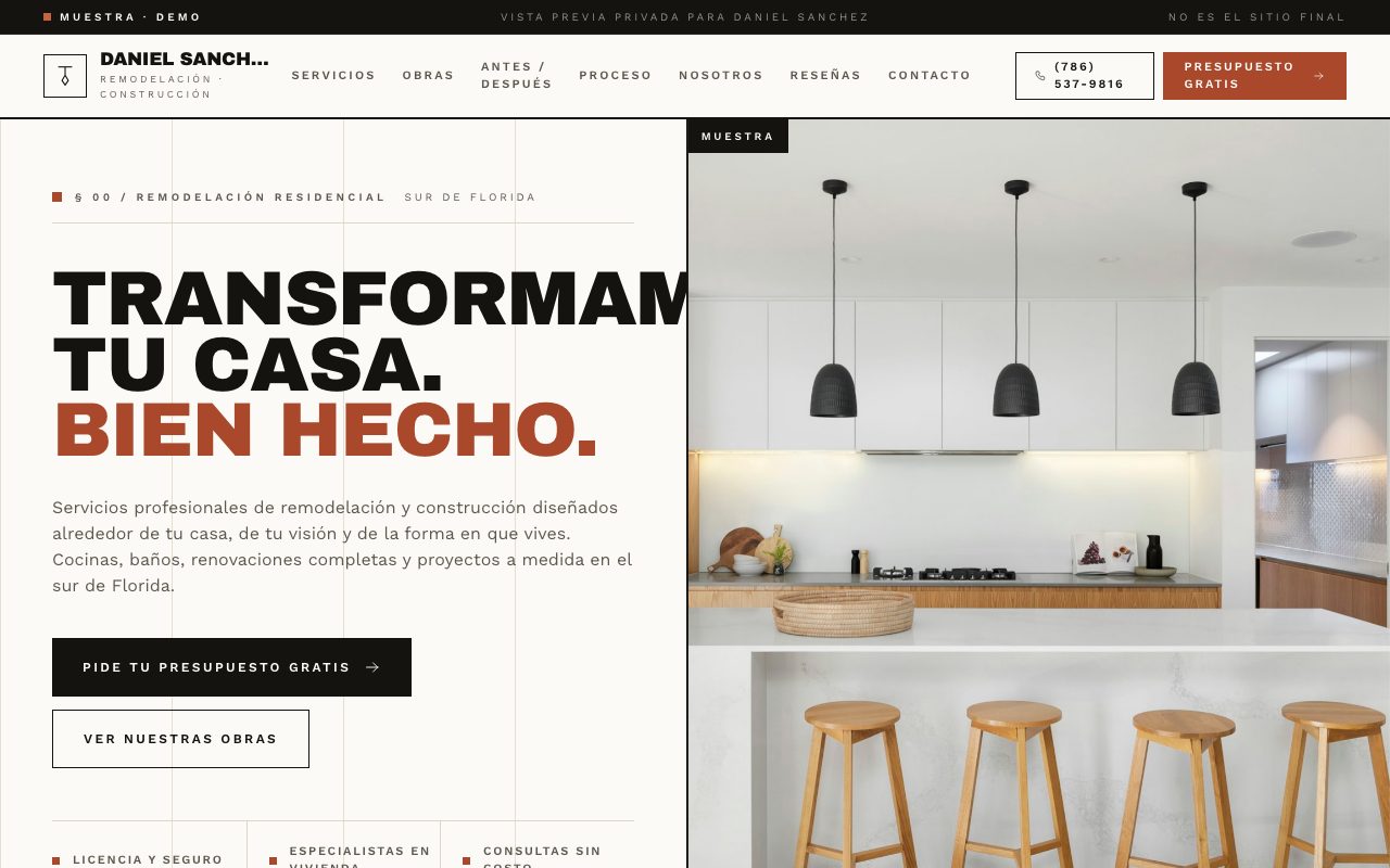 Daniel Sanchez — personalized website demo preview