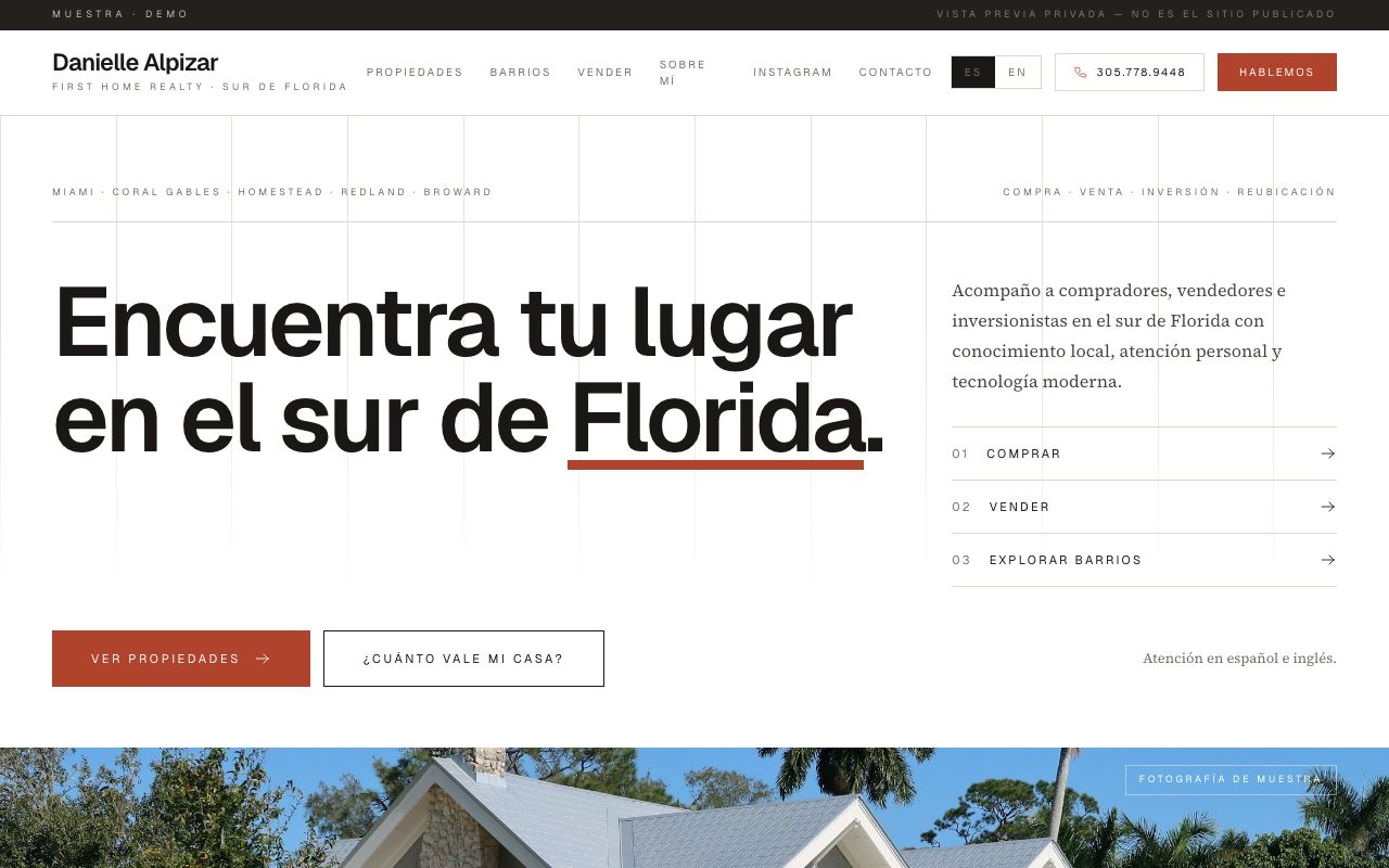 Danielle Alpizar — personalized website demo preview