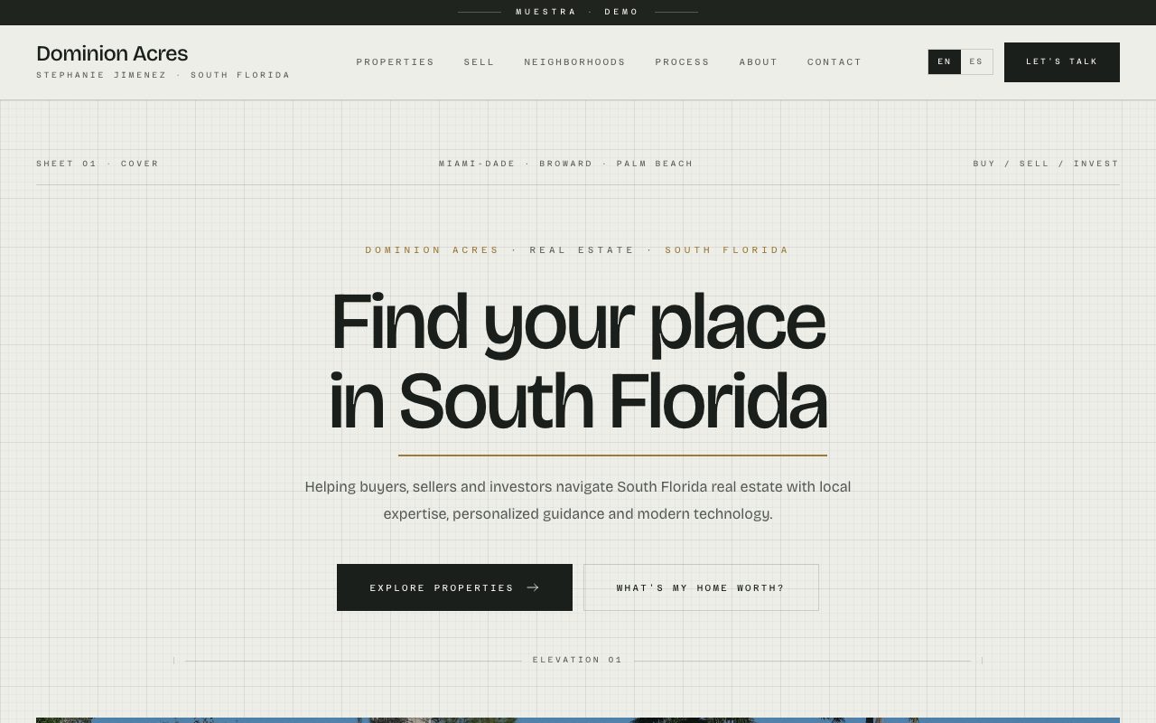 Stephanie Jimenez (Dominion Acres) — personalized website demo preview