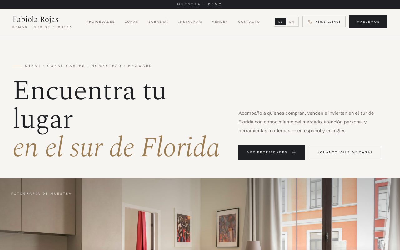Fabiola Rojas — personalized website demo preview