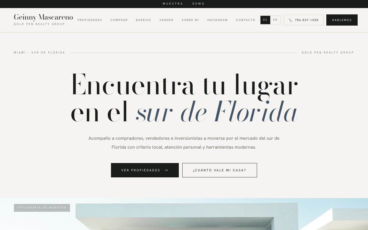 Geinny Mascareno — personalized website demo preview