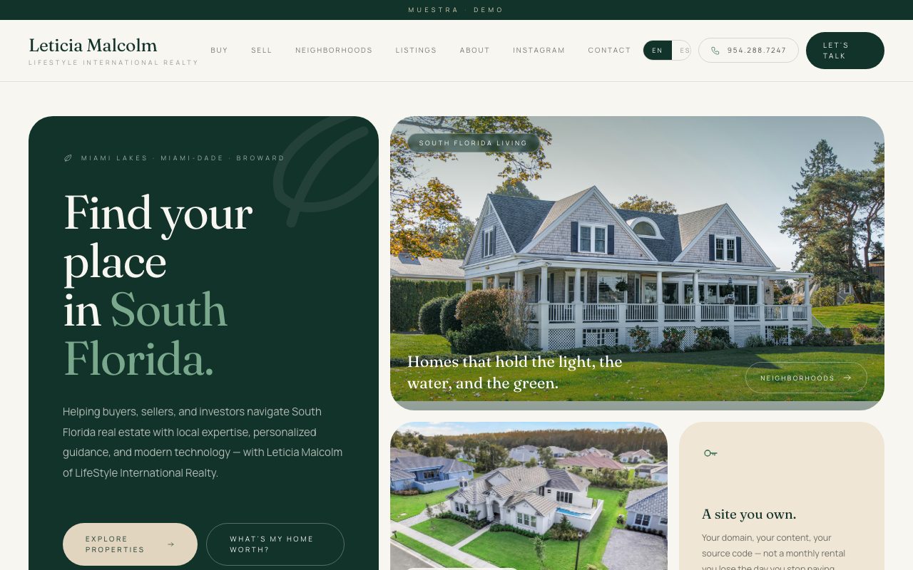 Leticia Malcolm — personalized website demo preview