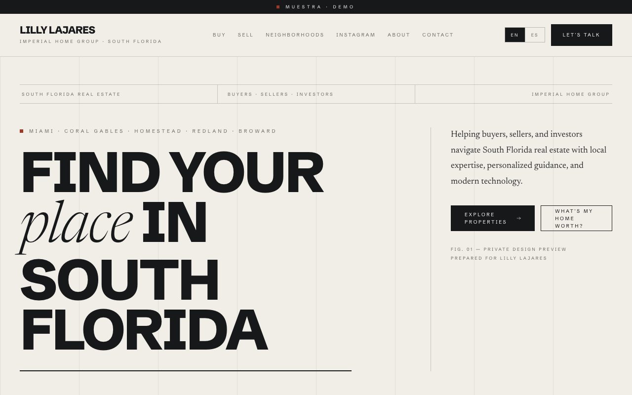 Lilly Lajares — personalized website demo preview