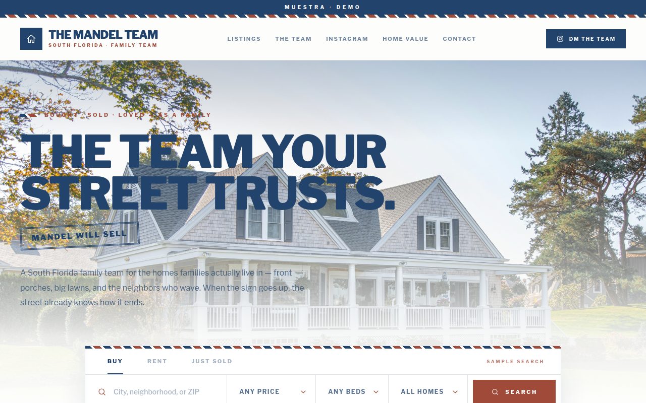 The Mandel Team — personalized website demo preview
