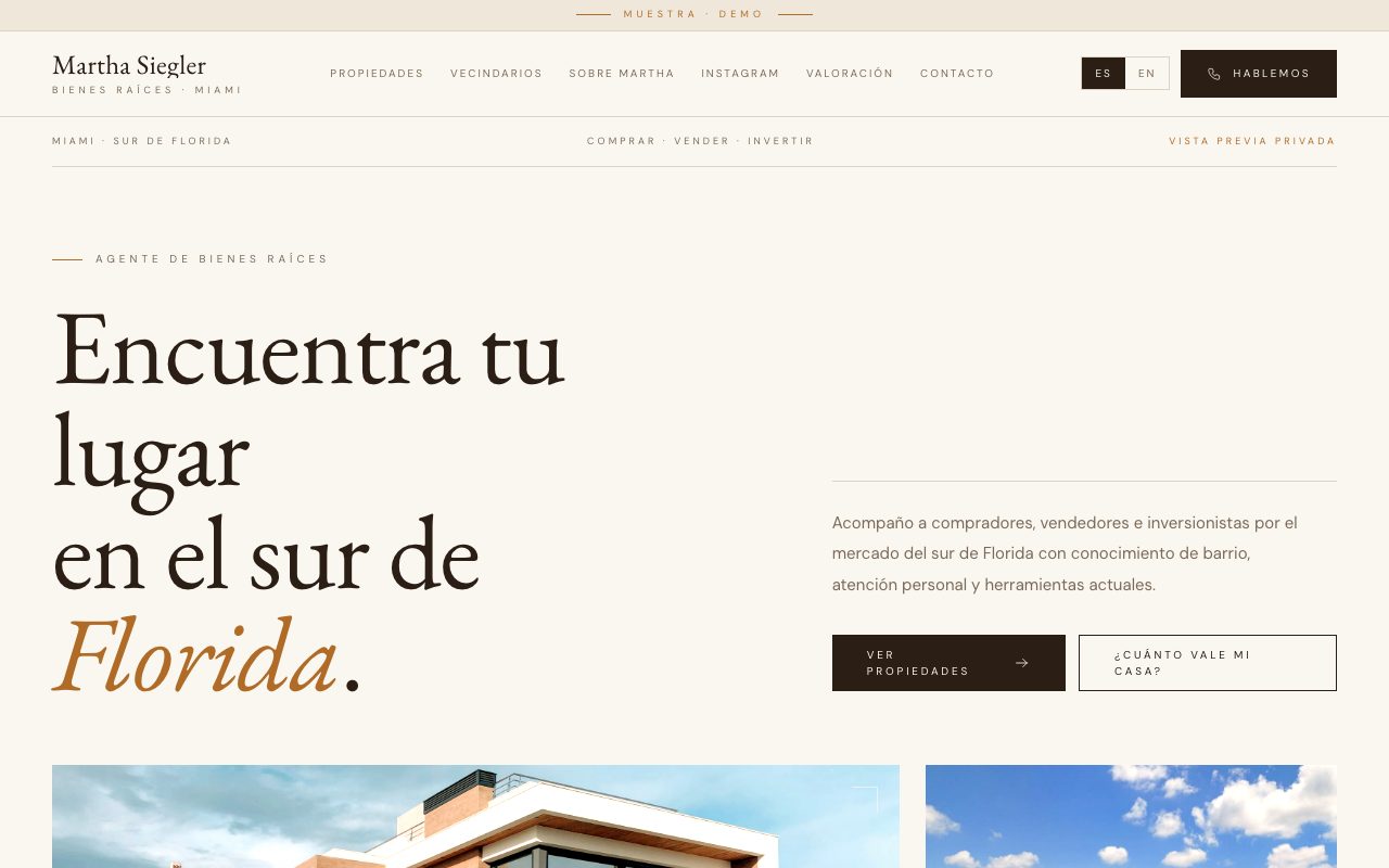 Martha Siegler — personalized website demo preview