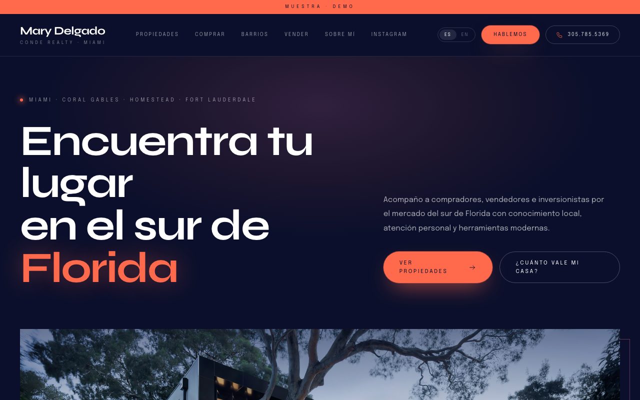 Mary Delgado — personalized website demo preview