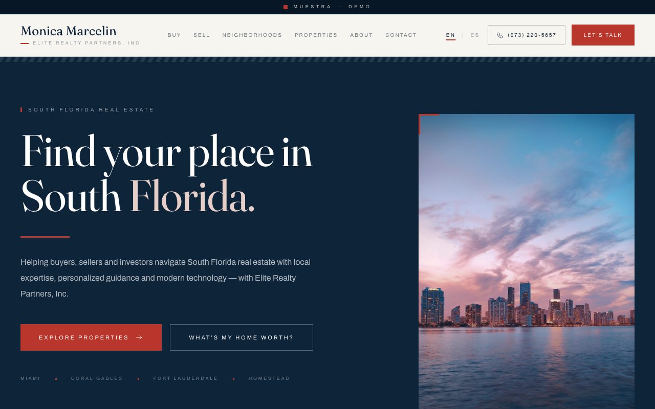 Monica Marcelin — personalized website demo preview