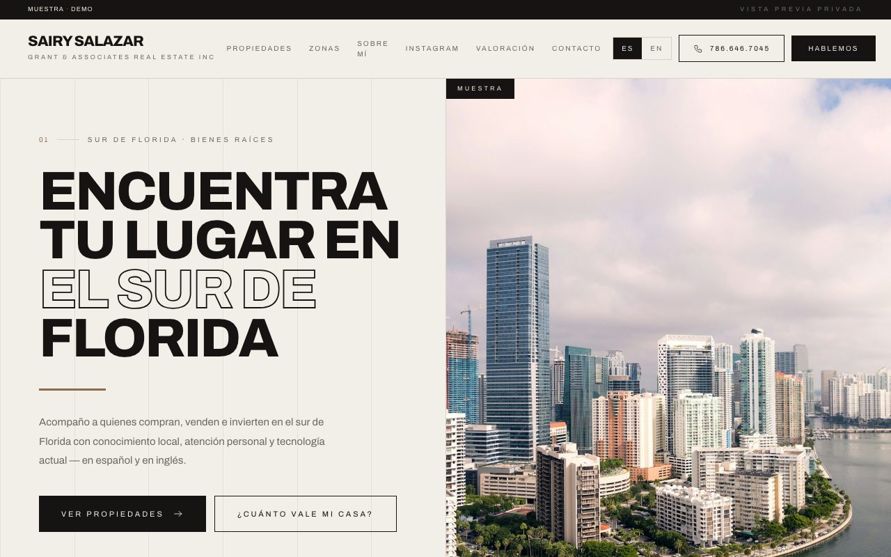 Sairy Salazar — personalized website demo preview