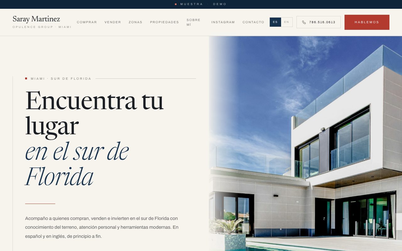 Saray Martinez — personalized website demo preview