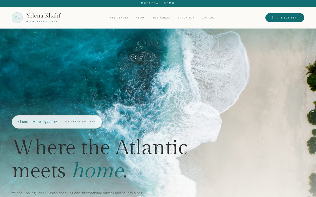 Yelena Khalif — personalized website demo preview