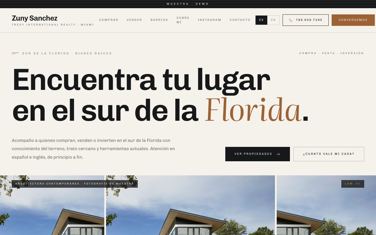 Zuny Sanchez — personalized website demo preview